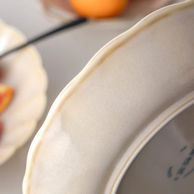 Mino Ware Retro Sweet White Glaze Plate - Image 8