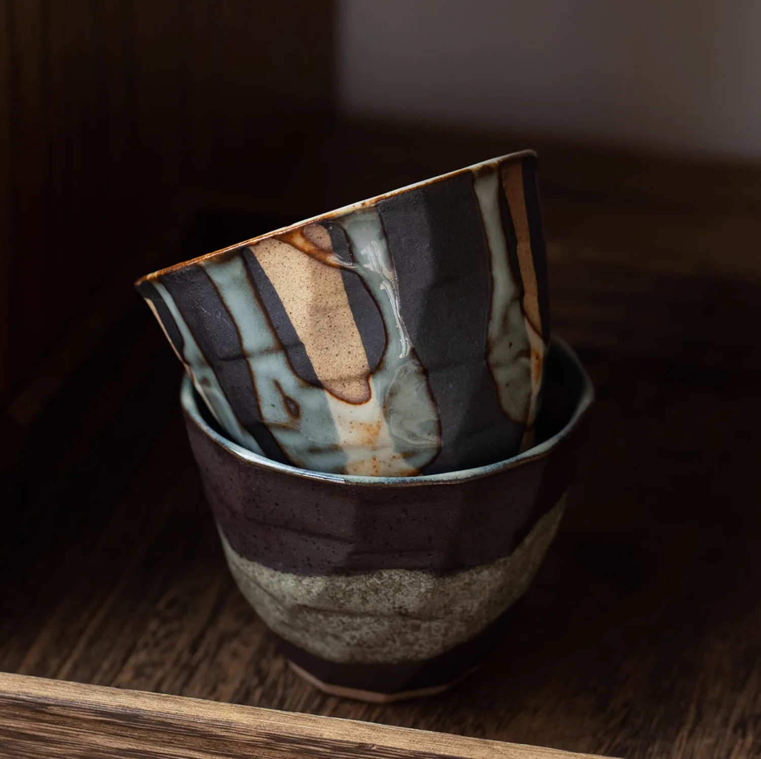 Mino Ware Rustic Ryuun Tokusa Coffee Cup - Image 6