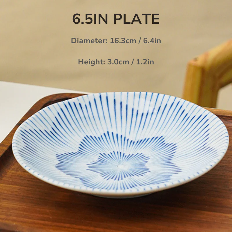 Mino Ware Sakura Tokusa Series Bowl and Plate Set - Image 9