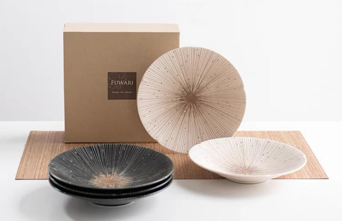 Mino Ware Thousand-Stripes Handcrafted Ceramic Plate - Image 9