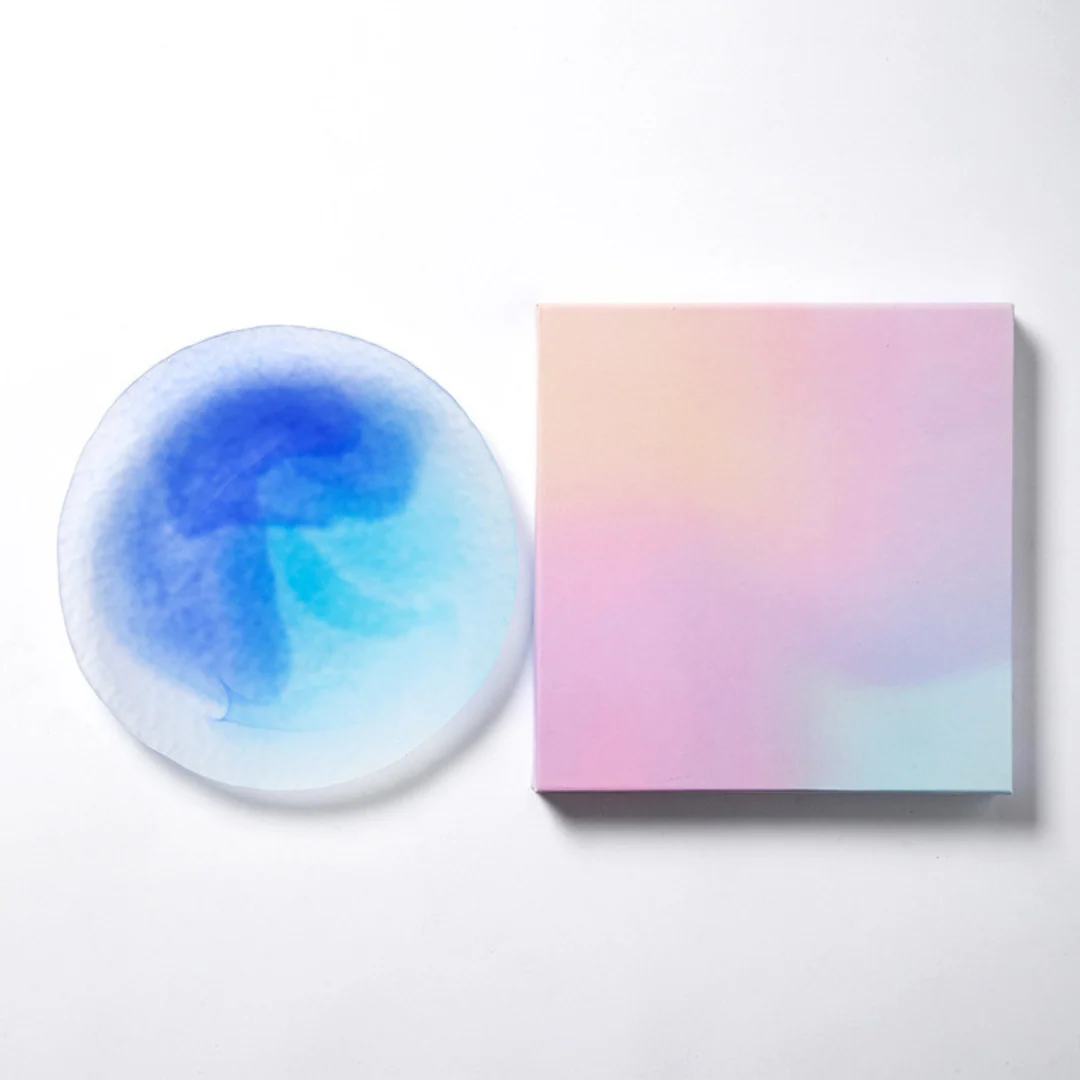 Mizuno Glass Handcrafted Candy-Colored Monet Impression Glass Plate Gift Set - Image 2