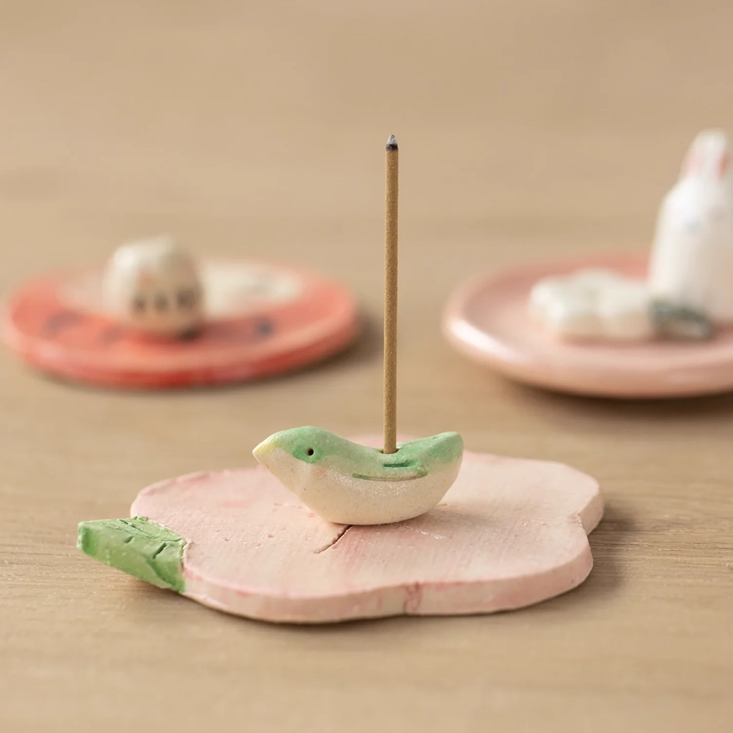 Seto Ware Daruma Handmade Clay Incense Holder - Image 8