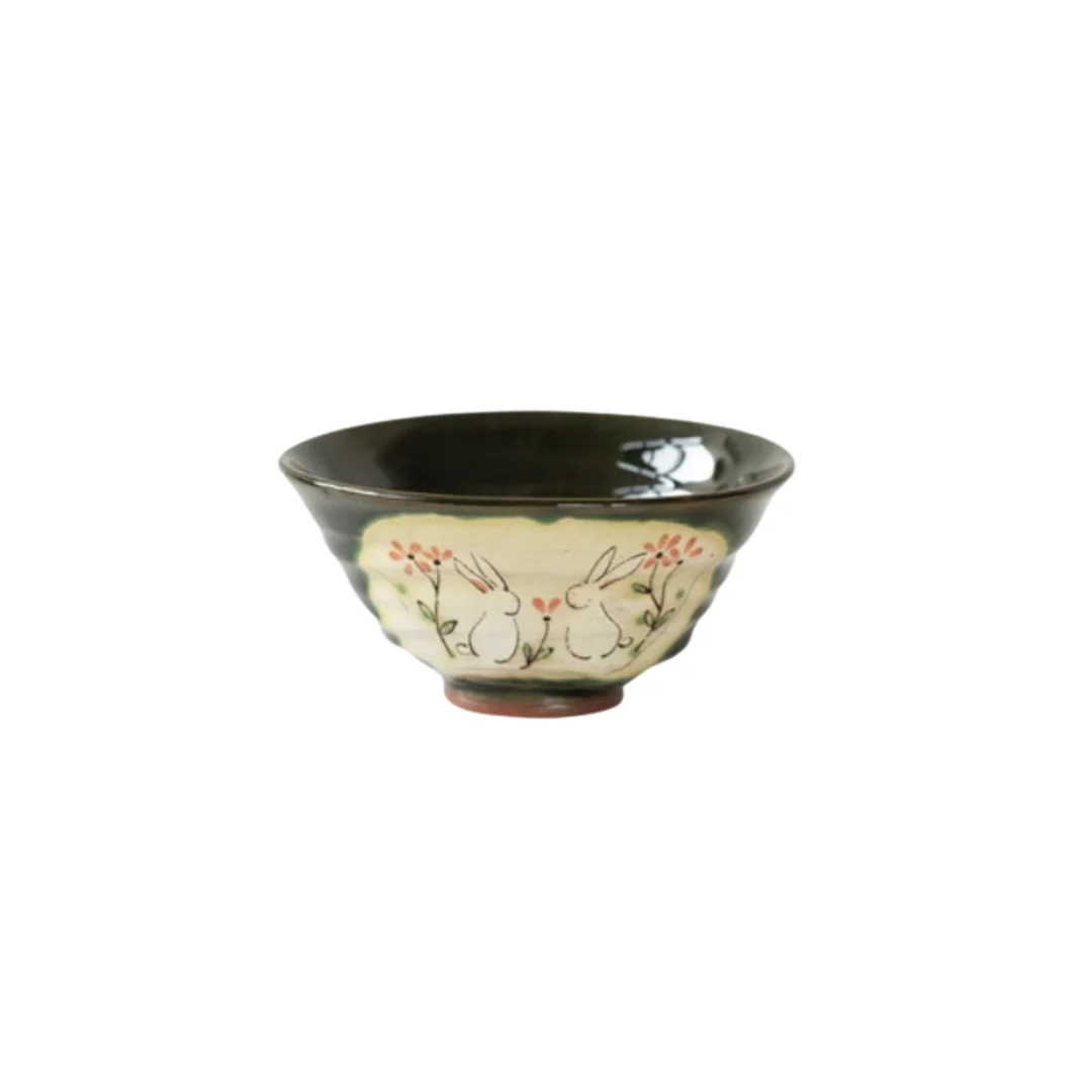Seto Ware Hand-Painted Cute Rabbit Snack Bowl - Image 14