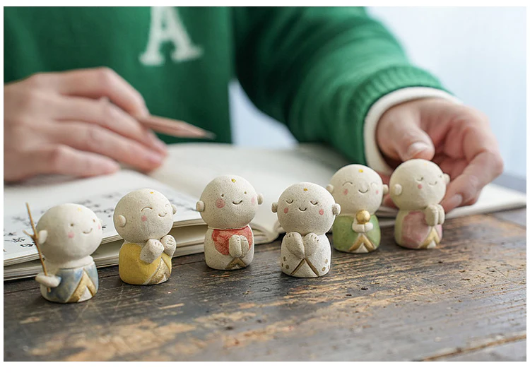 Seto Ware Handcrafted Jizo Bodhisattva – Zen-Inspired Desk Decoration - Image 5