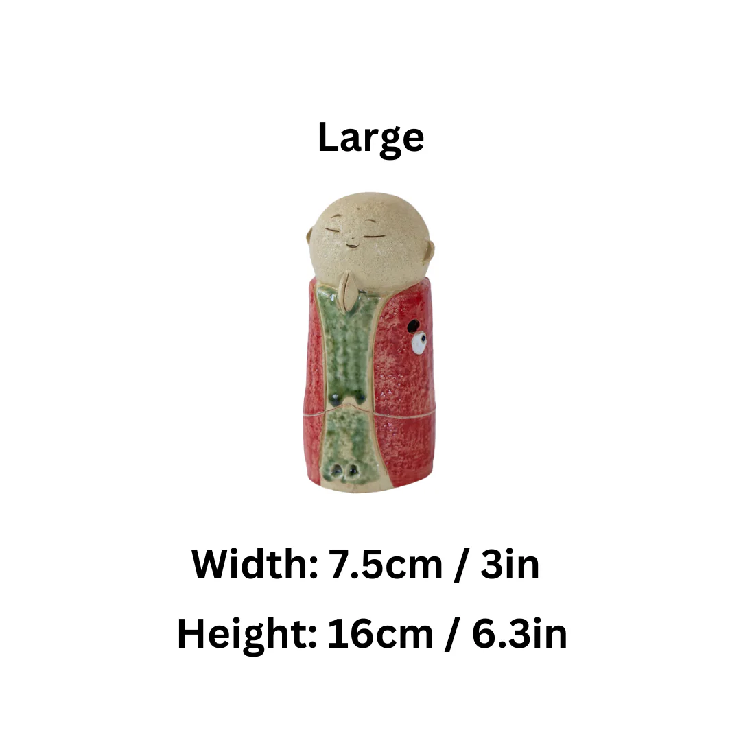 Seto Ware Handmade Rustic Clay Jizo Bodhisattva Incense Burner - Image 14
