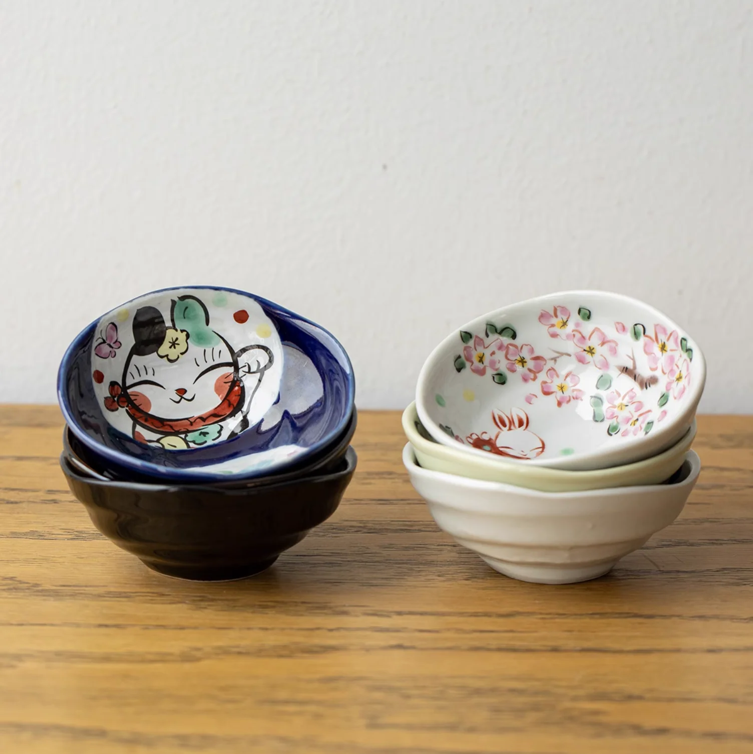 Seto Ware Yudachi Kiln Sakura Rabbit Ceramic Dipping Plate Gift Set - Image 8
