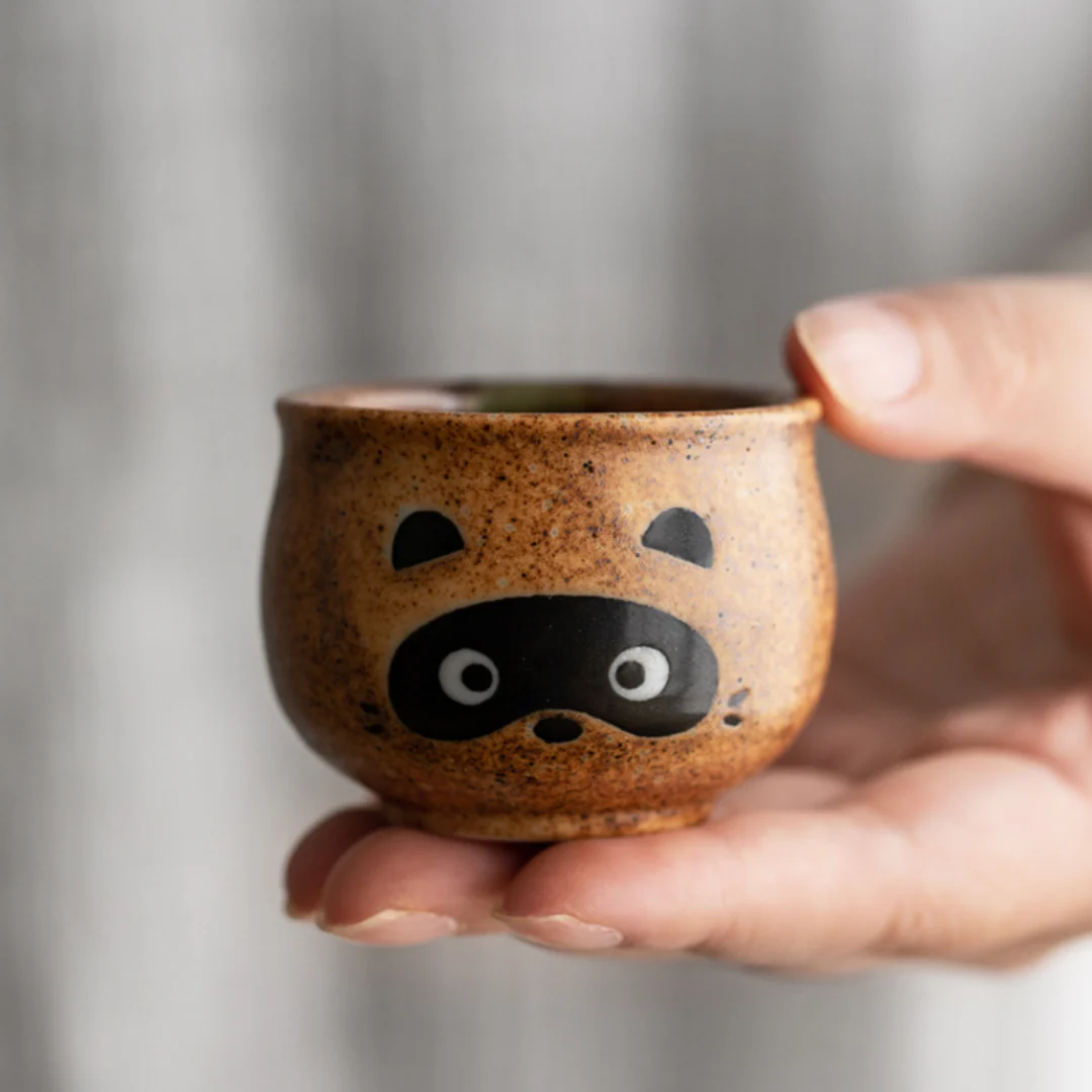 Shigaraki Ware Tanuki Sake Set - Image 9