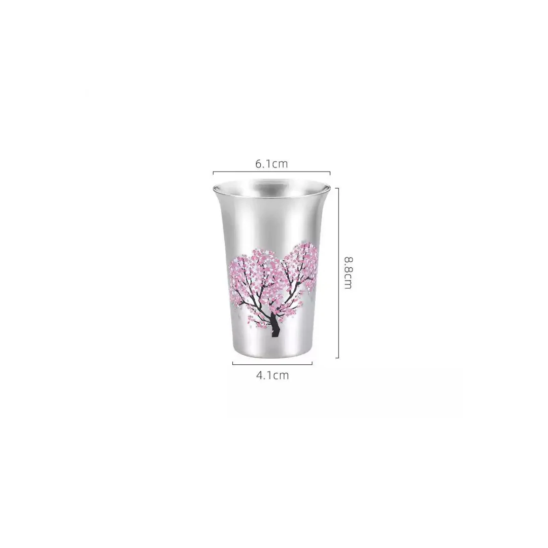 Three Snow Temperature-Sensitive Color-Changing Tin-Copper Beer Mug - Image 20