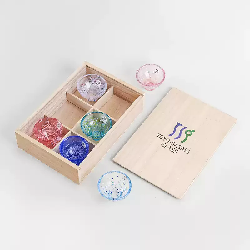 Toyo-Sasaki Colored Glass Sake Cups Housewarming Gift