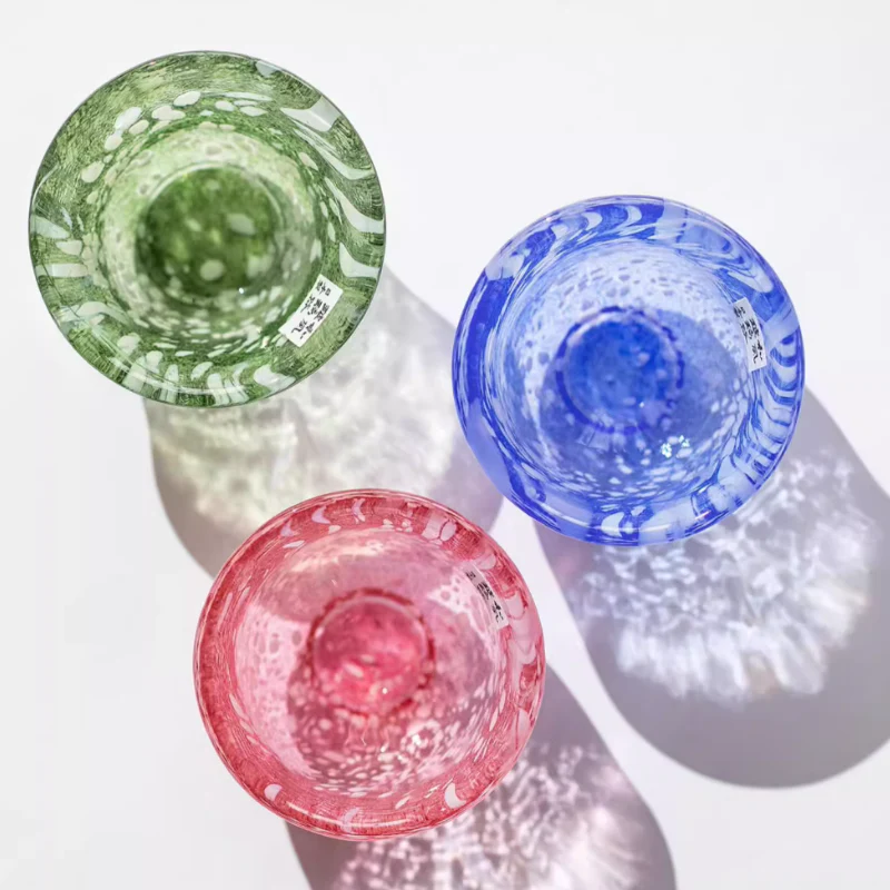 Toyo-Sasaki Colored Glass Sake Cups Housewarming Gift - Image 2