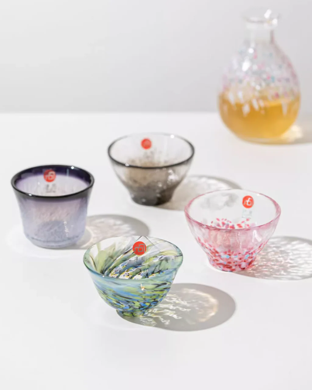 Tsugaru Vidro Handcrafted Colorful Glass Sake Cup Set
