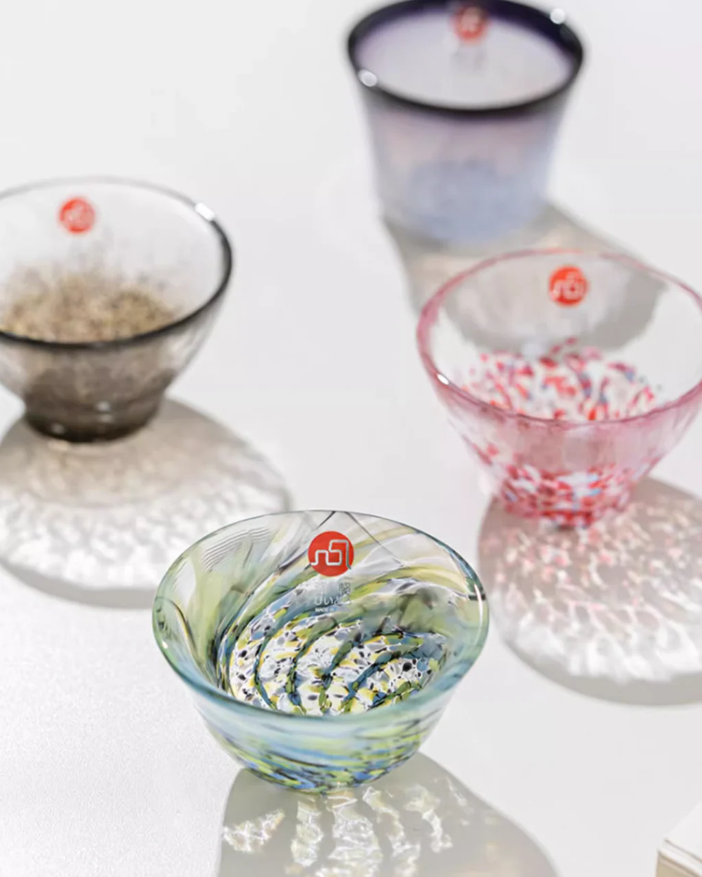 Tsugaru Vidro Handcrafted Colorful Glass Sake Cup Set - Image 13