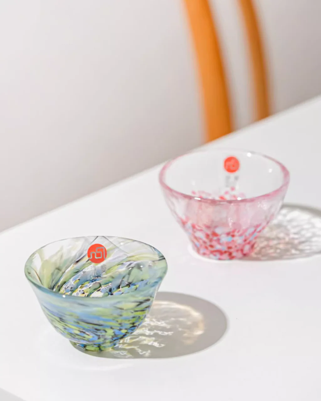 Tsugaru Vidro Handcrafted Colorful Glass Sake Cup Set - Image 8
