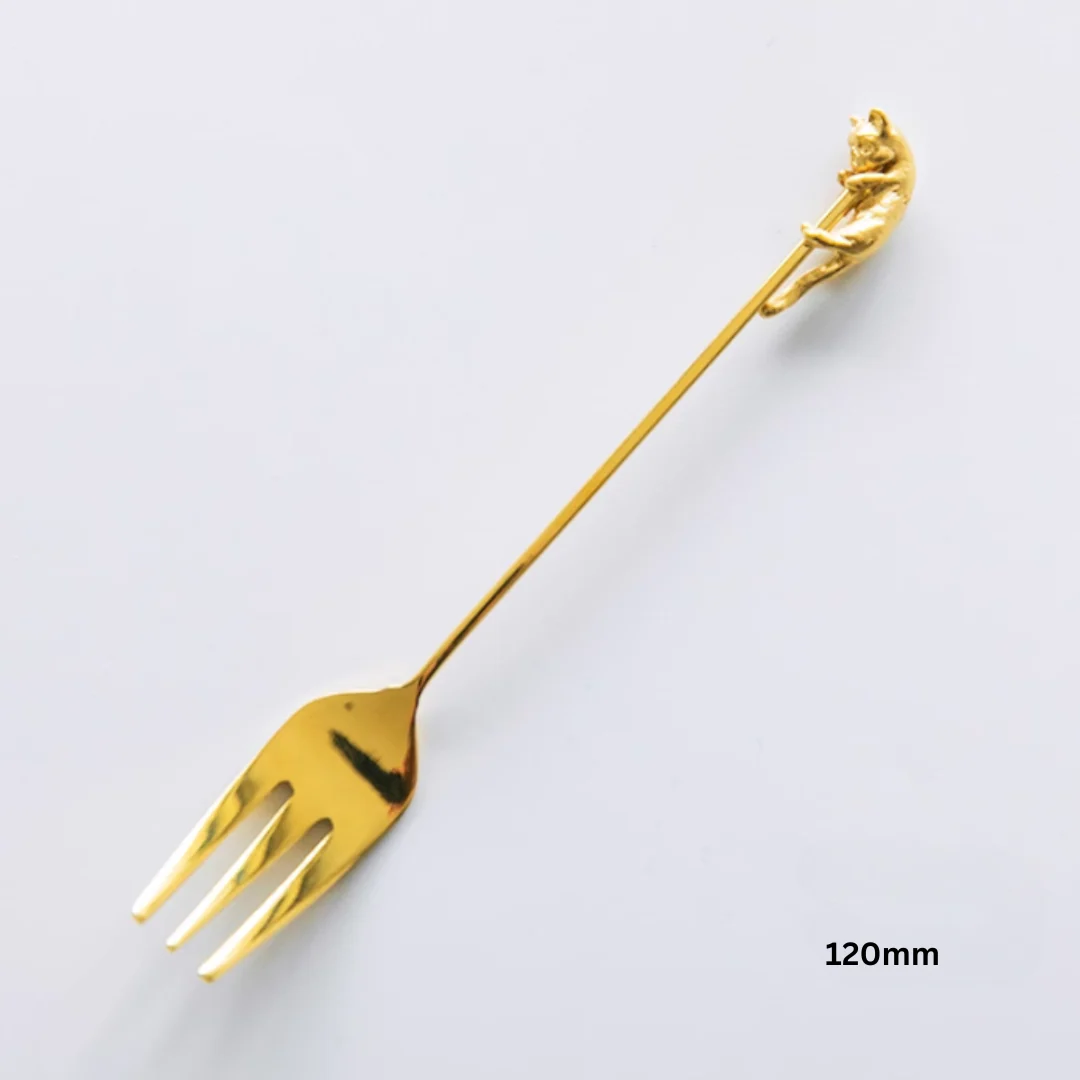 Zakka Gold-Plated Stainless Steel Stirring Stick and Fork - Image 10