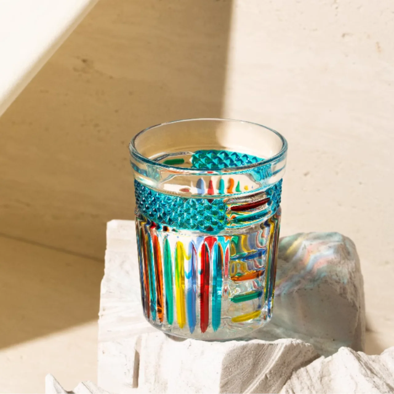 ZECCHIN Hand-Painted Radiance Crystal Whiskey Glass