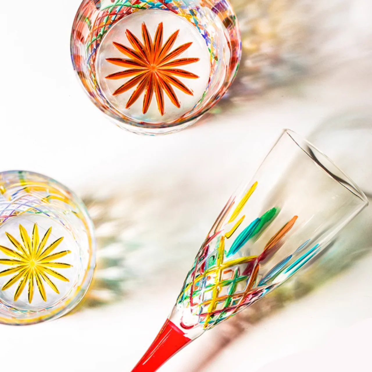 ZECCHIN Murano Colored Crystal Champagne Glass - Image 5